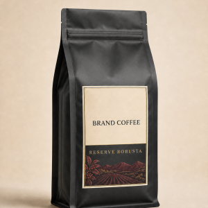 Bao bì minh họa AI của Reserve Robusta 250g